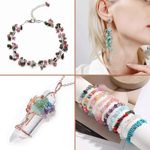 HAAMIIQII 5-8mm Natural Green Canada Jade Chips Beads Irregular Genuine Real Freeform Chip Stone Loose Gemstone Beads Energy Healing Crystal for Jewelry Making Strand 32 Inch - color: Green Canada Jade