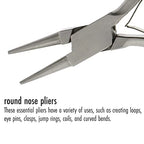 The Beadsmith Round Nose Pliers, 6.25 inches (159mm), Polished Steel Head with Elongated Handle & Double-leaf Spring - style: Round Nose