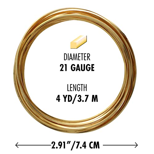 The Beadsmith Square Craft Wire - Medium Temper Beading Wire, Gold Color, 21 Gauge, 4 Yards - color: Gold, size: 21 Gauge, 4 Yard Coil