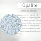 20Pcs Natural White Opalite Large Hole Beads, 8x14mm Rondelle Gemstone Spacer Beads 6mm Big Hole for Jewelry Making, Beading Bracelets, Macrame & Hair Braiding - color: White Opalite