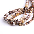 Natural Stone 6mm Australia Zebra Smooth Round Loose Beads Energy Gemstone DIY for Jewelry Making Bracelet Necklace 1 Strand 15" - color: Australia Zebra, size: 6mm