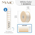 NYMO Nylon Beading Thread Bobbin Size B White 1 Piece (.20mm/72 Yards/216 Feet) Bonded Nylon