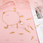 AUEAR, Flash Shape Charms Lightning Bolt Pendants Alloy Charm for Jewelry Making Supply Bracelet Necklace Earrings DIY Crafting Antiqued - color: Gold