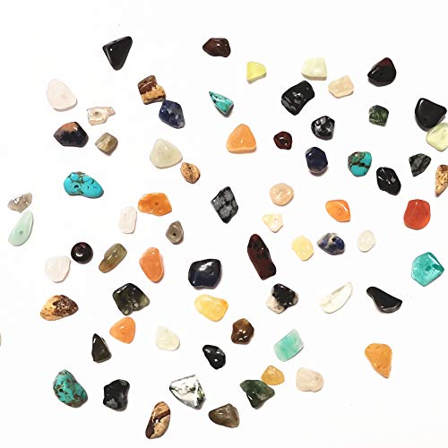 Gemstone Chip Beads DIY Jewelry Making, Healing Engry Crystals Polishing Crushed Irregular Shaped Beads with Box (15 Materials B) - color: 15 Materials B
