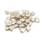 10PCS Natural Pearl Pendants Irregular Multiple Shapes Cultured Freshwater Baroque Pearl Charms for Jewelry Making Gift - color: 16x25mm
