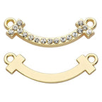 Pack of 20 Rhinestone Charms Gold Plated Pendants Pave Crystal Accessories for Necklace Bracelet Jewelry Making DIY Crafting - color: (Curve)VID62801