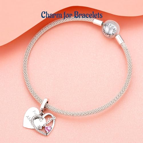 Love Family Friendship Graduation Mothers Nurses Day S925 Bead Pendant Charms for Pandora Bracelets Necklaces, Gifts Women, for Anniversary Birthday Valentines Day Christmas, Silver Gold - style: Grandma Charms Forever & Always