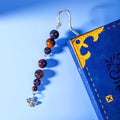 Vintage Metal Bee Bookmark Pendant with Natural Crystal Bead Chain–Elegant Bookmarks for Women,Men,Book Lovers,Teachers and Students(Tiger Eye) - style: Bee