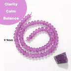 Raicegs 100pcs 5×8mm Rondelle Amethyst Beads Natural Gemstone Beads Abacus Disk Stone Loose Beads for Jewelry Making DIY Bracelets Necklace - color: Amethyst, size: 5×8mm Rondelle