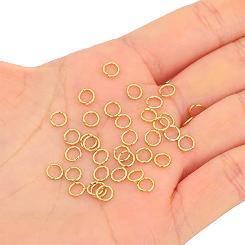 BEADIA 18K Gold Plated Jump Rings Non Tarnish 5mm 400pcs for Jewelry Making Findings - color: Gold, size: 0.7x5mm