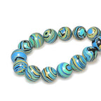 MJDCB Synthesis Colour Malachite Beads Beautiful Fashion Round Stone Beads for DIY Jewelry Making 15" (4mm, Blue- Gold - Black) - color: Blue Gold Black Malachite, size: 4mm