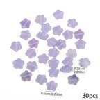 Songxi 60pcs 6mm Purple Crystal Plum Blossom Natural Stone Beads for Jewelry Making, Smooth Loose Flower Shape Gemstone Beads for Bracelets Necklace Earrings Making Supplies ﻿ - color: Purple Crystal