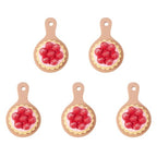 Cheriswelry Cup Cake Resin Pendants Lovely Food Sweet Dessert Dangle Charms Links Hanging Ornament with Metal Loop Fruit Pendants for Key Chains Bracelet Necklace Jewelry Making - color: Strawberry Cake