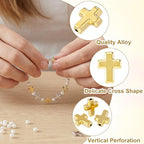 80 Pcs Cross Charms for Jewelry Making, Religious Cross Beads for Bracelets, Crosses for Jewelry Making, Bracelets, Necklaces, DIY Crafts (Gold, Silver) - color: 80pcs, 16x12mm, 13x9mm, Gold, Silver