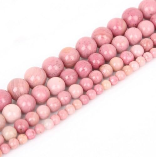 90pcs Adabele Natural Pink Rhodonite Healing Gemstone 4mm (0.16 inch) Small Round Beads Gem Stone Spacer for Craft Jewelry Making GF9-4 - color: Pink Rhodonite, size: 4mm (90pcs/1 Strand)