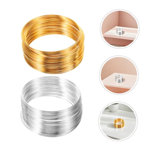 Homoyoyo 4 Rolls Memory Wire for Jewelry Making, Flexible Metal Wire for Bracelets, Necklaces, Rings, Earrings DIY Craft Supplies, Gold and Silver, 100 Loops Each, Suitable for Beading