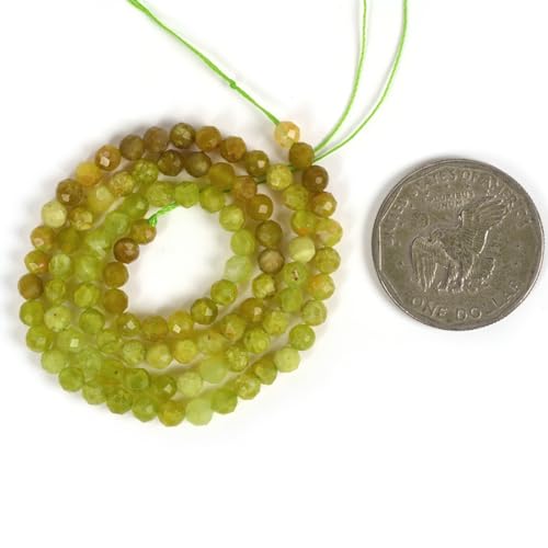 A Green Opal 4mm Faceted Round Beads Loose Beads 16 Inch for Jewelry Making Beads - color: A Green Opal