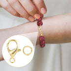30pcs Lobster Claw Clasps & Jump Rings, 14K Gold Plated Metal Lobster Clasps, Jump Rings Jewelry Finding Kit for Necklace Bracelet Jewelry Making - color: 14K Gold-30pcs