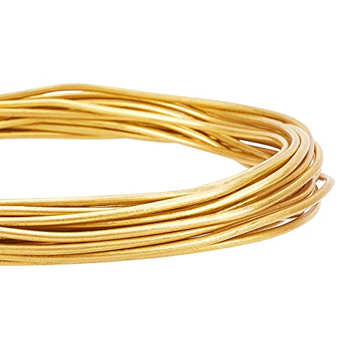 BENECREAT 12 Gauge 16.4 Feet Round Raw Copper Wire Gold Brass Wire for Beading Craft and Jewelry Making - size: 12 Gauge