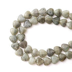 10mm Natural White Labradorite Stone Beads Heart Shape DIY Loose Gemstone Energy Healing Crystal Charms for Jewelry Making Handmade - color: White Labradorite