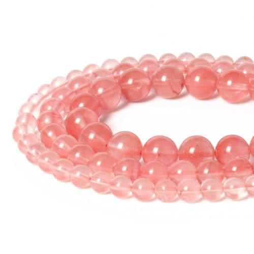 About 35pcs 10mm Natural Stone Beads Watermelon Crystal Beads Energy Crystal Power Gemstone for Jewelry Making, DIY Bracelet Necklace - color: Pink Watermelon, size: 10mm
