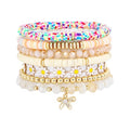 RISHEGAE Heishi Beaded Stretch Bracelets for Women Stackable Polymer Clay Beads Bracelets Friendship Boho Summer Beach Bracelet Jewelry Set - color: C-Daisy 8pcs