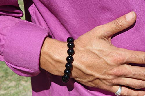Rose Quartz Bracelet - 8mm Healing Crystal for Love, Unisex - color: 01: Black Onyx, style: F: 8.3-8.7 inches