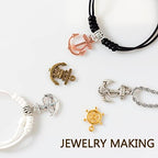 stino 100 G Mixed Style Metal Charms for Jewelry Making, Bulk Silver & Gold Plated, for Bracelet, Necklace, Earrings DIY Crafts - style: Anchor and Compass Wheel