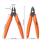 KATA Micro Wire Cutters Pliers: Precision Flush Cutter Tool for Jewelry Making, Hobby Models, Gundam, Electronics - 2-Pack Small Zip Tie Cutter Nippers - Mini Side Cutting Snips with Ergonomic Handle - color: 2 Pack Orange