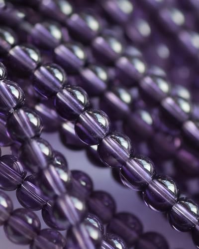 8mm Glass Beads 46PCS Glass Beads for Jewelry Making Charm Round Loose Bead for Bracelet Making Kit (Violet Blue) - color: Violet Blue