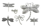 Assorted Dragonfly Charm Pendant Connector for DIY Jewelry Making Accessaries(13pcs,Antique Silver Tone)