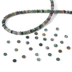 BEADIA Natural Indian Agate Disk Stone Beads 4x2mm 160pcs Rondelle Loose Semi Gemstone Beads for Jewelry Making Design - color: Indian Agate