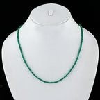 Natural Gemstone Faceted Beaded Necklace for Woman| Gold Plated Gem-stone Necklace | Beads 2–3 mm | Adjustable Chain 16+2 Inch