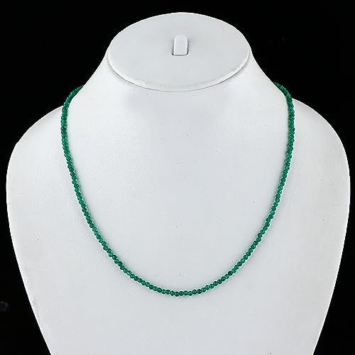Natural Gemstone Faceted Beaded Necklace for Woman| Gold Plated Gem-stone Necklace | Beads 2–3 mm | Adjustable Chain 16+2 Inch