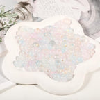 120Pcs Glass Round Beads 10mm Transparent Ink Wash Dye Sprinkled Gold Scattered Beads Handmade DIY Bead Material Bracelet Accessories - color: Transparent