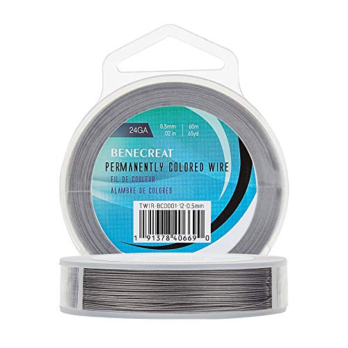 BENECREAT 7 Strands 195FT 0.5MM Stainless Steel Bead String Wire Tarnish Resistant Steel Wire for Necklace Bracelet Making - color: Stainless Steel, size: 0.5mm - 7 Strands