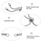 Beebeecraft 1 Box 10 Strand Adjustable Slider Chain Bracelet Stainless Steel 8.6Inch Jewelry Making Chains with Ball Ends for Women Semi Finished DIY