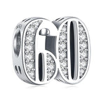 Mothers Day Birthday Number Love Family Friendship Graduation Auntie Grandma Dad Mom Charms for Pandora Bracelets Necklaces, Gifts Women, for Anniversary Valentines Christmas - style: Number 60 Charm Silver