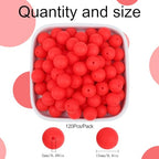 MAIBAOTA 120 Pcs Strawberry Red Silicone Beads 15 mm Strawberry Red Beads for Keychain/Pens/Bracelet/Necklace Making Round Silicone Beads Bulk for Craft Making（with Boxed Kits） - color: Strawberry Red