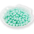200Pcs Glass Pearl Beads Faux Pearls Round Czech Tiny Satin Luster Spacer Loose Beads Bulk with Holes Handcrafted for DIY Bracelets Jewelry Making Crafts Supplies (6MM, Aquamarine Blue) - color: Aquamarine Blue, size: 6MM