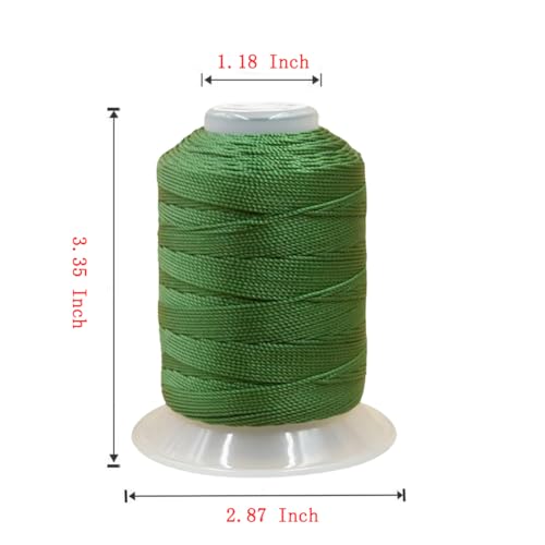 0.8mm 270 Yards Twisted Silk Cord Trim 3-Ply Twine Thread Braided Polyester String for DIY Crafts,Macrame, Pendants,Jewelry,Friendship Bracelets,Necklaces（Green） - color: Green, size: 0.8MM