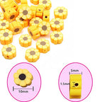 200pcs Daisy Flower Polymer Clay Beads, Mixed Yellow Sunflowers Charm Spacer Beads for DIY Bracelet Necklace Jewelry Making - color: Daisy