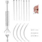 LOLIAS 14G 16G 18G 20G Piercing Taper Ball Grabber Tool for Changing Jewelry - 316L Stainless Steel Flat Back Earrings Piercing Threader Assistant Applicator Tool Threadless Insertion Pin Thread Body Piercing Stretching Kit for Ear Nose Lip Tongue