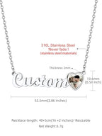 GoldChic JEWELRY Name Necklace Personalized for Men, Womens Custom Name Plate Chain, Stainless Steel Customized Old English Nameplate Choker with Curb Chains Custom, 16 inches to 30 inches - color: Photo & Rolo Chain 1.8 mm - Steel