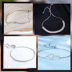 Beebeecraft 1 Box 2Pcs Adjustable Slider Bracelet Chain Sterling Silver Italian Ball Bead Box Thin Chain Link Necklace Making for DIY Craft Jewelry, 2.36in