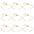 FASHEWELRY 10Pcs 18K Gold Plated Cable Chains Bracelet Adjustable Slider Bracelet Slider Extender Chains with Cubic Zirconia Ends for Woman Girl Jewelry Making, 7.87 Inch Long - color: 18K Gold Cable Chains, size: 7.87"