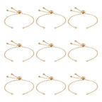 FASHEWELRY 10Pcs 18K Gold Plated Cable Chains Bracelet Adjustable Slider Bracelet Slider Extender Chains with Cubic Zirconia Ends for Woman Girl Jewelry Making, 7.87 Inch Long - color: 18K Gold Cable Chains, size: 7.87"