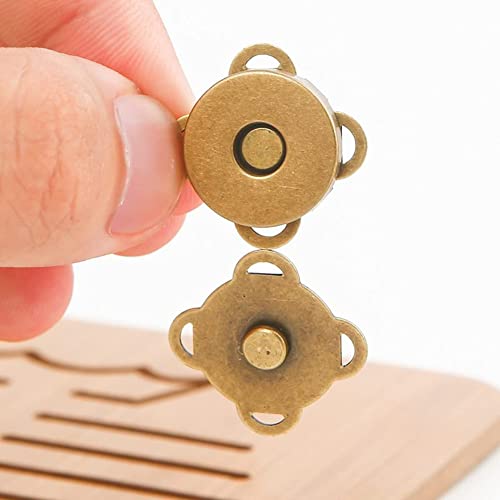 12 Sets Magnetic Snaps Buttons Sew in Magnetic Plum Bag Clasps Button Snaps for Purses Handbag Clothes Scrapbooking Closure Fastener Sewing Craft DIY (15mm) (Bronze) - color: Bronze 12PCS, size: 15MM