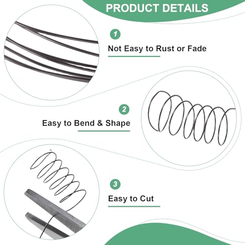 M METERXITY 0.3mm Jewelry Wire, 28 Gauge 328FT Craft Wire Copper Beading Wire for Jewelry Making/Planting/Weaving/DIY Crafting, Soft Metal Wires [100M, Metallic Black] - color: Metallic Black, size: 0.3mm 28 Gauge