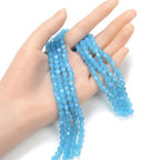 250pcs Czech 6mm (0.24 Inch) Faceted Bicone Crystal Glass Loose Beads Spacer Bulk Blue Turquoise Opal for DIY Craft Jewelry Making CCB631 - color: Blue Turquoise Opal, size: 6mm - 250pcs